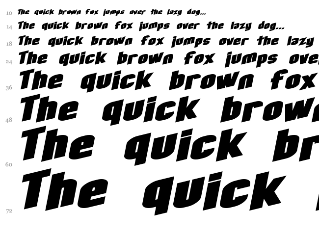 SF Obliquities font waterfall